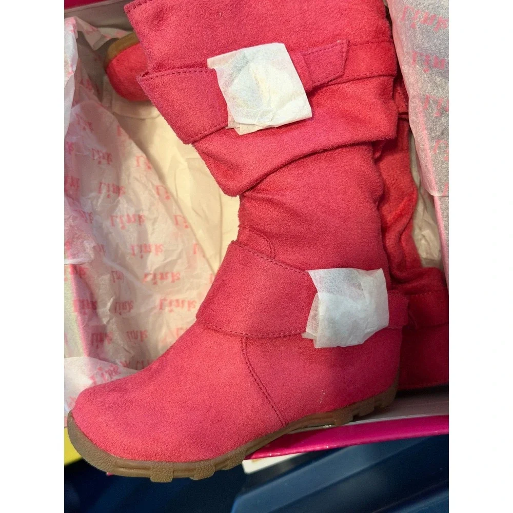 Link Kids Fuchsia Valley 11ka Boots Size 7 Side Zip Buckle Details